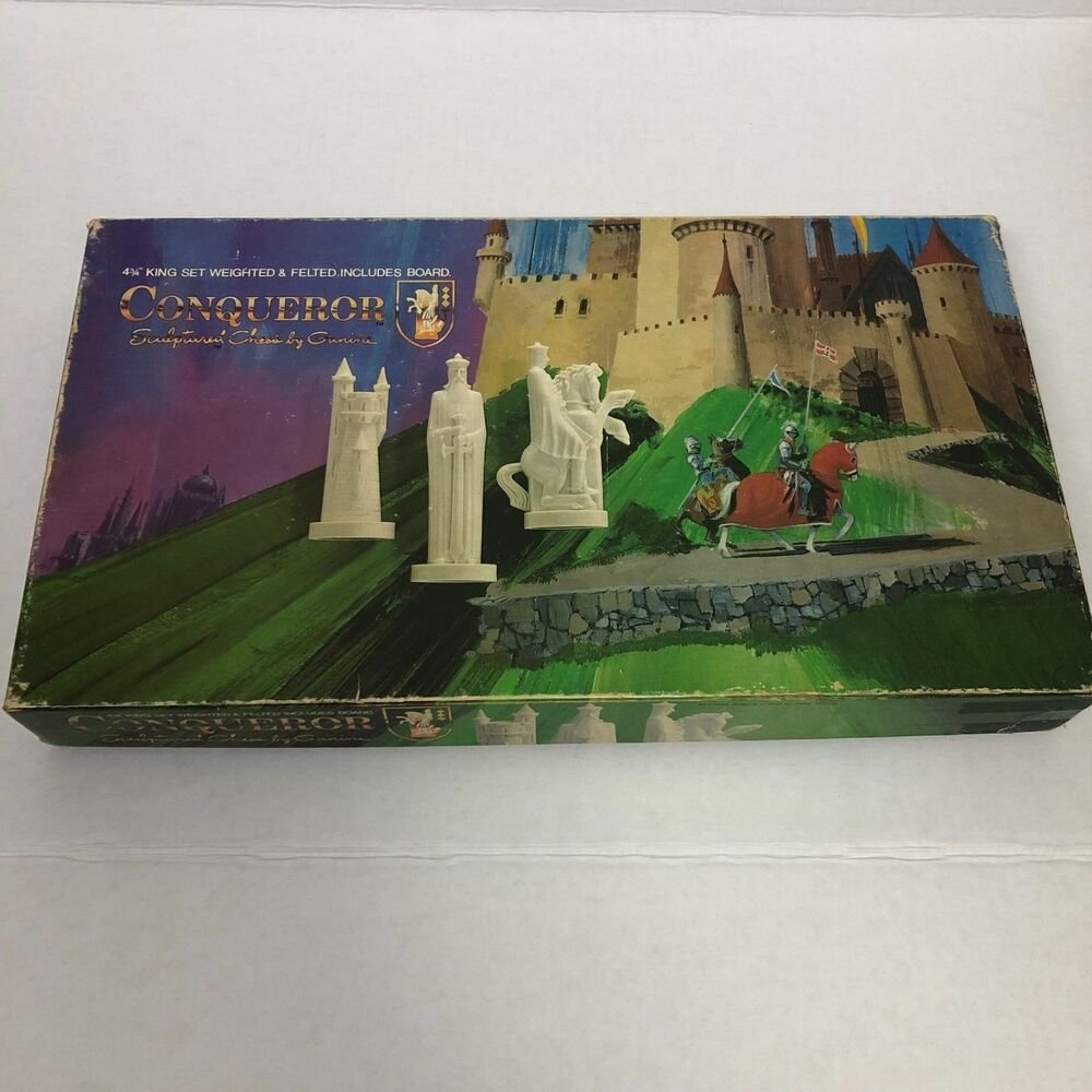 VTG 1980 Conqueror Sculptured Chess Set by Canine Pacific Game Company